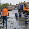 Bei einem Unfall auf dem Stadtring Süd kippten viele Bierkästen auf die Straße. Die B19 war zwischenzeitlich stadtauswärts gesperrt.