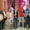 Die Sieger des Ortsschießens wurden beim Schützenfest in Birkenfeld ausgezeichnet: Martin Hörning (Schützenkönig), Achim Müller (1. Bürgermeister), Aileen Salomon, Kilian Müller, Philipp Schebler, Benedikt Schäffer, Gerhard Schmitt (1. Schützenmeister).