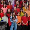 Chorklassen mit dem ukrainischen Siegertitel des European Song Contest 2022 "Stefania".