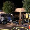 In dieser Doppelgarage in Steinsfeld brach in der Nacht zum Montag ein  Feuer aus.