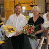 Gabriele Schulz und Jochen Seith (li.) gratulieren zum Jubiläum Margarete und Jochen Krug.