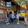 Start der Baumaßnahmen an der Gerbrunner Mehrzweckhalle mit Geschäftsleiter Markus Meyer, Architekt Georg Stirnweiß, Bürgermeister Stefan Wolfshörndl und Bauhofleiter Christian Huttner