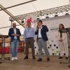 Podiumsgespräch mit (von links) Anja Güll vom Starthouse Spessart, Kreishandwerksmeister Thomas Heusslein, Michael Pfister von der Handwerkskammer Unterfranken, Frammersbachs Bürgermeister Christian Holzemer, Landrätin Sabine Sitter und Lorena Rüppel, Geschäftsführerin Frammersbacher Marketinggesellschaft FramagDigitalisierung im Handwerk.