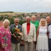 Auf dem Foto Vorstandsmitglied Marc Schenk, Arbeitskreisleiterin Margot Wolf, neuer Vorsitzender Josef Grodel, bisheriger Vorsitzender Günther Liepert, Kassenprüfer Karl Michel, Arbeitskreisleiterin Elisabeth Eichinger-Fuchs, Kassenprüfer Alfred Schmitt, Arbeitskreisleiter Hans-Bernd Weinand.