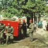 In den 1960er Jahren musste die Motorpumpe der Freiwilligen Feuerwehr Euerbach noch von Hand gezogen werden, hier bei einer Übung an den Kastanien. In den 1960er Jahren musste die Motorpumpe der Freiwilligen Feuerwehr Euerbach noch von Hand gezogen werden, hier bei einer Übung an den Kastanien.