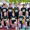 Erfolgreiche Mehrkämpfer vom LAZ Kreis Würzburg: (von links hinten) Lennox Buchholzer, Lukas Kirch, Felix Kistner, Tim Eberle, Luisa Hüller, Simon Sonntag, Aaron Schmitt, (vorne) Annika Hofmann, Frederik Hoos, Jonah Kretz, Alexandra Rau, Lina Rombach, Lena Bloch, Marcel Fiedler.