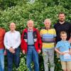 von links Herbert Langenbrunner, Peter Hartmann, Josef Benda, Wolfgang Taubert,Hans Seufert, Jonas Cabut, vor ihm sein Sohn Ben Cabut, Bruno van Eckert