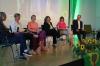 "Frauen 2023" lautete das Thema einer Podiumsdiskussion der Grünen am Mittwochabend in der Alten Turnhalle mit (von links) Angelika Rütz-Holst, Bärbel Imhof, Katharina Schulze, Kerstin Celina, Anja Baier und Armin Beck.