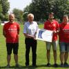 Nahmen die Auszeichnung entgegen (von links): Leiter Sport Dominik Beeger, Leiter Veranstaltungen Norman Bauer, Bezirksehrenamtsreferent Toni Adelhardt, Ehrenamtsbeauftragter Patrick Wiesmann, Leiter Öffentlichkeitsarbeit Max Scholz und Leiter Finanzen Dietmar Aulbach.
