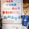 Made-in-Schweinfurt-Ausstellung anlässlich des 200. Geburtstags der Sparkasse Schweinfurt-Haßberge. Das Konzeptionsteam (von rechts): Katharina Christ, Leiterin des Kulturforums Schweinfurt, Alexander Elsner und Niklas Zimmermann vom Würzburger Kreativbüro "büro bungalow" und Fee Wedepohl von "COMM", dem Pop-up Büro fürs Museum.