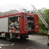 Die Feuerwehr macht sich bereit für die Übung an der Grundschule Sandberg.