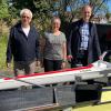 Im Ruder-Club Karlstadt wurden zwei Boote getauft (von links): Vorsitzender Werner Haase, Bootspatin Agnes Maier,  Bootspate Karlheinz Schmidt und Ruderin Klara Handel.