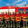 Auf dem Foto (von links): Stephan Brust (KBI), Jürgen Winkler, Stefan Strohmenger (KBM), Simon Leimeister, Ulrich Endrich, Marco Dittmaier, Tim Endrich, Jochen Kuhn, Andrea Heßdörfer (2. Bürgermeisterin), Jan Rydzek, Michael Schödel, Tobias Goldstein, Julia Reck, Marco Schall, Christian Mühlbauer, Michael Rydzek (1. Kommandant), Matthias Eilers.