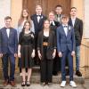 KonfirmantInnen in Nassach (hintere von links): Levin Kell, Jonas Heusinger; (mittlere Reihe): Anna Heinlein, Pfarrerin Melanie v. Truchseß, Niko Memmel;  (vordere Reihe): Luis Noel Wegner, Sarah Weichselfelder, Runa Englisch, Luis Nagengast.