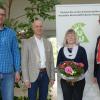 Die Überlandwerk Rhön GmbH - die Feierstunde für Ingrid Fell. Von links: Andreas Königsberger (Leiter Bezirksstelle Bad Neustadt), Roland Göpfert (Geschäftsführer), Ingrid Fell, Joachim Schärtl (Geschäftsführer).