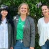 Maryna Volhina steht vom 8. bis 17. Mai mit Steffi Wierlemann und der Vorsitzenden des Helferkreis Ukraine Michelle Orend (von links) und vielen ukrainischen und einheimischen Helferinnen für die Spendenannahme bereit.