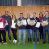 Ehrungen für langjährige aktive Musikantinnen und Musikanten beim Musikverein Altbessingen (von links): Annika Full (zehn Jahre), Steffen Full (20 Jahre), Vereinsvorsitzender Matthias Full (35 Jahre), Martin Weismann (35 Jahre), Stephanie Müller (20 Jahre), Helmut Full (40 Jahre Dirigent), Ramona Full (25 Jahre), Ausbilder und zweiter Dirigent Roland Full (40 Jahre), Dritte Bürgermeisterin Bettina Schmitt (Stadt Arnstein), Kassier Dieter Kuhn (25 Jahre), Manuel Burkard (zehn Jahre) und Daniel Kuhn (20 Jahre). 