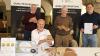 Hans Stahl, Claus Lux und Philipp Scheckenbach von der Bäckerinnung Kitzingen mit dem Prüfer Hans Stiefel vom Deutschen Brotinstitut.