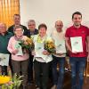 Foto der anwesenden Geehrten (von links): Gertrud Haupt, Thomas Fick, Edmunda Kess, Richard Barth, Irmgard Engert, Klaus Bördlein, Armin Berthold, Philipp Römer, Paul Römer.