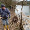 Der Angelsportverein Hammelburg pflegt den Schlossweiher vor dem Kellereischloss in Hammelburg.