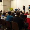 Die Höchberger Grünen Susanne Cimander (rechts) und Sven Winzenhörlein (Mitte) begrüßten beim Infoabend zur Bürgerenergie Experten wie den früheren Bundestagsabgeordneten Hans-Josef Fell (links) und WVV-Abteilungsleiter Florian Doktorczyk.