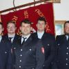 Für zehnjährigen Einsatz bei der Freiwilligen Feuerwehr Rüdenhausen zeichnete Kommandant Steffen Ackermann (rechts) Justin Collins, Lukas Hungbaur, Jochen Schwemmer und Kay Yvo Baudler aus.