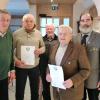 Auf dem Foto von links: OV Helmut Luff, Hartmut Eppler 45 Jahre, Otto Katzenberger 40 Jahre, Rupert Hochbrückner 40 Jahre, KV BSB Günter Neundorf.