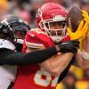 Gehört zu den Superstars der Kansas City Chiefs: Travis Kelce (rechts).