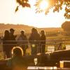 Bei über 20 Grad genossen zahlreiche Menschen das goldene Oktoberwochenende an der Vogelsburg bei Volkach.