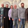 Im Bild (von links): Stefan Kienzle (Schatzmeister), Winfried Bauer (stellvertretender Schatzmeister), Adrian Kamrad (Vorsitzender), Pfarrer Kai Söder (geistlicher Beirat), Ruth Maar (stellvertretende Schriftführerin), Ludwig Niklaus (stellvertretender Vorsitzender), Christof Königsberger (stellvertretender Vorsitzender), Ingo Göllner (Schriftführer).