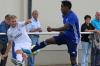 Der Flankenversuch von Julian Weber (links, TSV Rottendorf) wird von Fnan Tewelde (TSV Gochsheim) geblockt. Der Flankenversuch von Julian Weber (links, TSV Rottendorf) wird von Fnan Tewelde (TSV Gochsheim) geblockt.