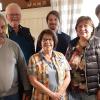 Gruppenbild nach den Ehrungen: (von links) Karl Krstic, Dolores Hartmann-Krstic, Ilse Zeller (Schriftführerin), (hinten von links) Gerhard Brunner, Kreis-Geschäftsführer Peter Fersch und Kai Scheidler (Kassier), stellvertretend für seinen Vater Hubert Scheidler.