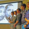 Projektpräsentation: „Erst Martin Luther King hat es ermöglicht, dass ein Schwarzer zum Präsidenten gewählt werden kann“, blickte die 9d-Schülergruppe in die 1960er Jahre zurück.