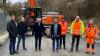 Landrat Thomas Eberth (Dritter von links) und Eisenheimer Bürgermeister Christian Holzinger (Mitte) besichtigten gemeinsam mit den Vertretern des Staatlichen Bauamts und den Arbeitern die Baustelle.