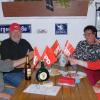 Gut gelaunte Genossinnen und Genossen: Armin Grötsch, Oskar Münzer, Ulrike Münzer und Anja Bachmann (von links) feierten am Sonntag in Mainbernheim den Erfolg ihrer Partei.