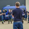 Die THW-Kräfte aus Marktheidenfeld bei der Einsatzbesprechung.