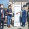 In Gerolzhofen hat eine zweite zentrale Anlaufstelle für schwangere Frauen und Mütter im Wochenbett eröffnet. Im Bild (von links): Thorsten Wozniak, Bürgermeister der Stadt Gerolzhofen, Stefanie Meisner, Hebammenkoordinatorin, Margit Jäcklein, Leiterin der Caritas-Frühförderstelle Gerolzhofen, und Bettina Bärmann, stellvertretende Landrätin des Landkreises Schweinfurt.