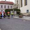 Mai-Fahne statt Maibaum in Gramschatz. Mai-Fahne statt Maibaum in Gramschatz.