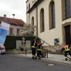 Mai-Fahne statt Maibaum in Gramschatz. Mai-Fahne statt Maibaum in Gramschatz.