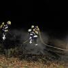 Oberhalb von Bischwind brannte am Karfreitag ein Haufen mit Ästen und Zweigen. Die Feuerwehr Dingolshausen löschte das Feuer unter schwerem Atemschutz.