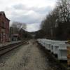 Die Baustelle an der Bahnstation Hochhause nach der ersten Woche: Bis Ende Mai wird der Bahnsteig modernisiert.