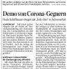 Von "Corona-Gegnern" kann bei der Demonstration kaum die Rede sein. Bericht aus SW, Main-Post vom 20.11.20. Von "Corona-Gegnern" kann bei der Demonstration kaum die Rede sein. Bericht aus SW, Main-Post vom 20.11.20.