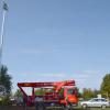 Der neue 14 Meter hohe Feuerwehrsirenenmast in Schallfeld wurde errichtet. 
