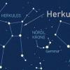 Detailkarte des Sternbild Herkules. Detailkarte des Sternbild Herkules.