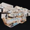 In der Dollhouse-Ansicht kann das Gebäude (wie in einem Puppenhaus) in seiner Gesamtheit im Querschnitt und aus allen Winkeln betrachtet und rotiert werden. Spätestens hier wird der Unterschied zwischen 3D-Showrooms und gewöhnlichen 360-Grad-Aufnahmen deutlich.