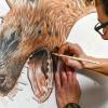 Tierisch! Grafiker und Zeichner Raoul Kaffka arbeitet in seinem Würzburger Atelier an  Buntstiftzeichnungen. 