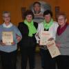 Das Bild zeigt die Geehrten der Rheuma-Liga: (von links) Christa Schleichert, Lydia Englert (1. Vorsitzende), Gerhard Köhler (Kassier), Gerda Christian und Renate Herbig.