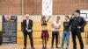 Bildversteigerung bei der siebten Schweinfurter Tattoo & Art Convention in Sennfeld zugunsten der Kindertafel mit (von links) Stefan Labus, Vorsitzender der Schweinfurter Kindertafel, Anna Katharina Alt, bekannt aus der Fernsehserie Horror Tattoos als Tattoo-Richterin, Petra Stadler, Mitorganisatorin der Tattoo & Art Convention, Steffi List, Botschafterin der Kindertafel und Moderator Dirk Boris Rödel.