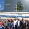 Beim Richtfest der Gefahrgut-Lagerhalle der Firma WHR in Mellrichstadt freuten sich Architekt Klaus Abert (Achter von links), Susanne und Jürgen Lang (weiter von links), Rüdiger Eppler, Frank Scheuplein, Bürgermeister Eberhard Streit und Martin Dürrstein sowie die MHR-Belegschaft.