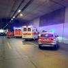 Unfall im Katzenbergtunnel der A3 bei Heidingsfeld.